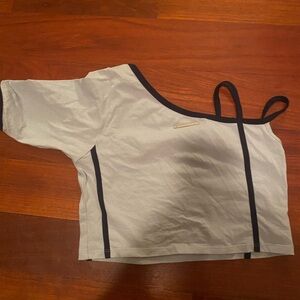 White Crop Top with Black Trim